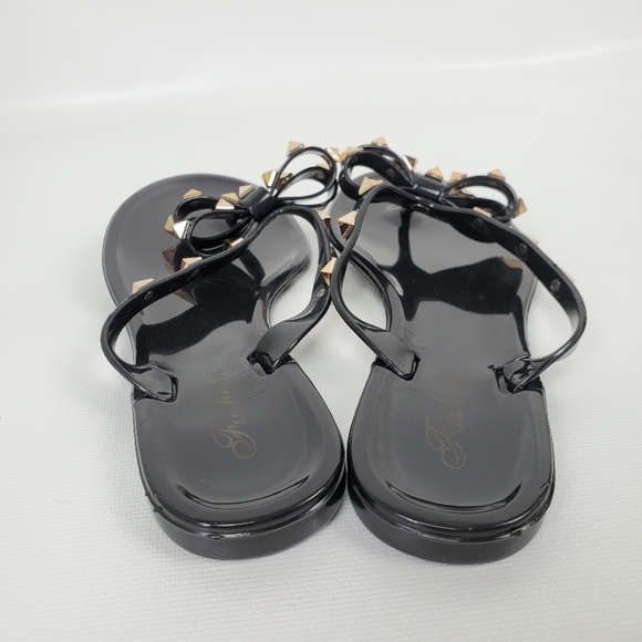 Studded Bow Rubber Flip Flops - Picture 11 of 13